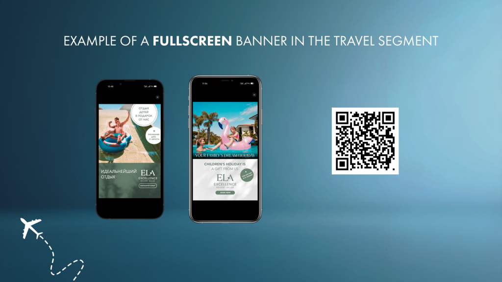 Example of a Fullscreen Banner in the Travel Segment