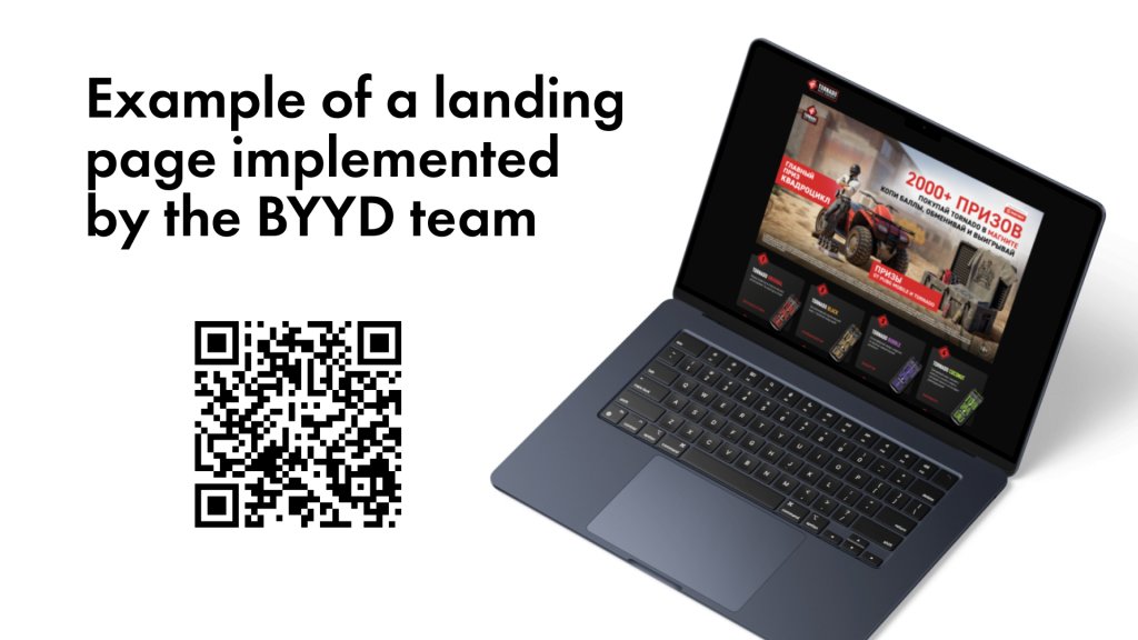 landing page made by byyd