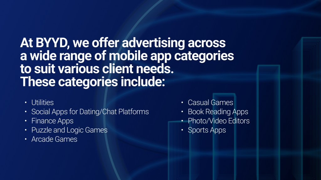 mobile app categories byyd
