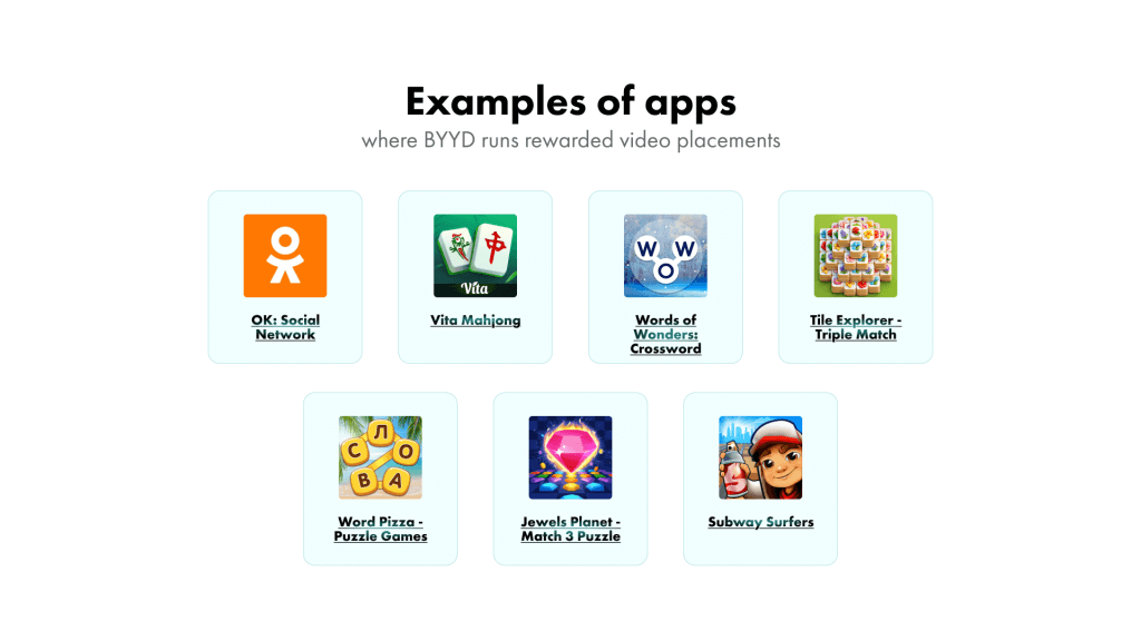 apps for rewarded video byyd